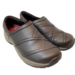Merrell Brown Slip-On Leather Comfort Shoes Womens 8
